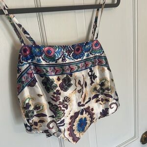 Lulus NWT white Paisley Print Handkerchief Tie Top XS